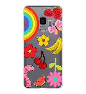 PrintiFy Samsung Galaxy S9 ile Uyumlu 1mm Slim Fit Water Color 5 Baskılı Şeffaf  Kılıf
