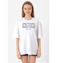 Demon Slayer Anime Inosuke Hashibira Eyes Beyaz Kadın Oversize Tshirt