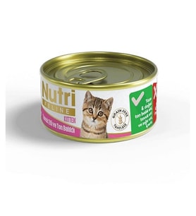 Nutri Feline Tahılsız Tavuklu Ton Balıklı Yavru Kedi Konservesi 85 Gr