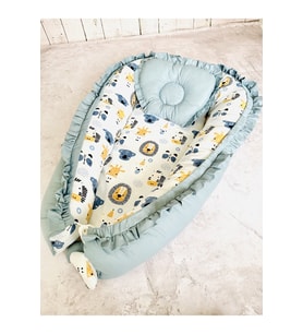 Baby Nest Kafalar Fırfırlı Ortopedik Çift Taraflı Bebek Yatağı Anne Yanı Bebek Yatağı