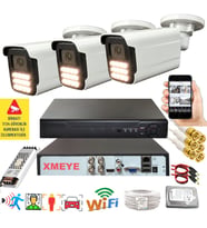 3 lü Araç İnsan Yüz Tanımalı Hareket Algılayan 5 MP Lens 15 Warm Led Gece Renkli Kamera Seti 5915W