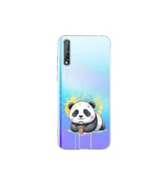 Huawei P Smart S ile Uyumlu Splash Panda Tasarımlı Şeffaf Silikon Kılıf