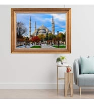 Altın Varaklı  Çerçeveli Paspartulu Tablo nd1055 (Gold)