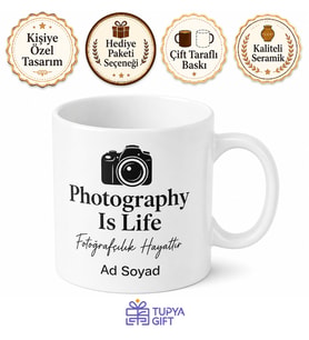 Photography Is Life Baskılı Fotoğrafçılık Hayattır Kupa Bardak Hediye