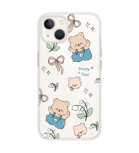 Iphone 14 Plus Uyumlu Happy Bears Tasarımlı Şeffaf Telefon Kılıfı