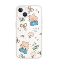 Iphone 14 Plus Uyumlu Happy Bears Tasarımlı Şeffaf Telefon Kılıfı