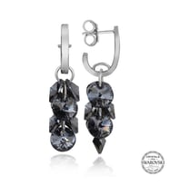 Swarovski Crystal Taşlı Gümüş Salkım Sallantılı Çivili Kadın Küpe