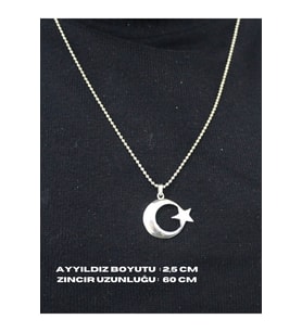 925 Ayar Gümüş Ay Yıldız Kolye