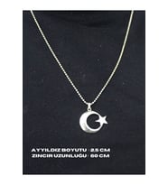 925 Ayar Gümüş Ay Yıldız Kolye