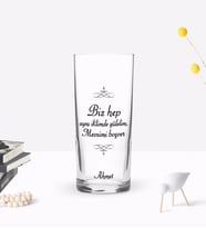 BK Gift Kişiye Özel Renkli Baskılı Mevsimi Boşver Tasarımlı Rakı Bardağı-1 (Beyaz)
