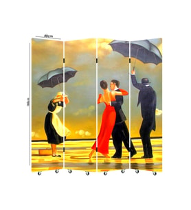 Jack Vettriano 4 Kanatlı Oda Bölücü Çift Taraflı Kanvas Paravan