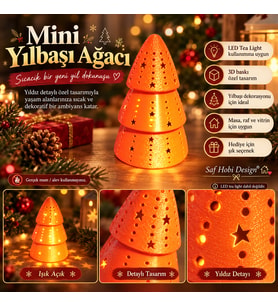 Saf Hobi Design® Mini Yılbaşı Ağacı LED Tea Light Dekoru