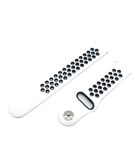 Samsung Galaxy Gear S2 Classic Frontier Silikon Kordon Kayış 20 mm SK08 Beyaz-Siyah