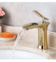 FKN Şelale Kısa Altın Lavabo Bataryası