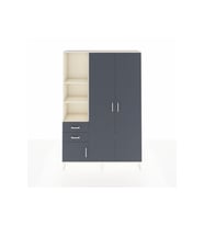 Arges Gardrop 5 Raflı 2 Çekmeceli Tek Askılı 132x30x195 Aytaşı-Antrasit