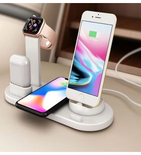 Çok Fonksiyonlu (6in1) Şarj Standı Akıllı Saat Telefon Bluetooth Kulaklık Şarj
