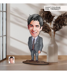 BK Gift Kişiye Özel Boss Baba Karikatürlü Büyük Boy Ahşap Biblo-7 Arkadaşa Hediye , Sevgiliye Hediye, Kişiye Özel Biblolar
