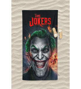 Erayshome Hediyelik Joker Desenli Baskılı Plaj Banyo Havlusu