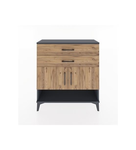 Arges Şifonyer 2 Raflı 2 Çekmeceli 2 Kapaklı 88x30x96 Antrasit-Çam