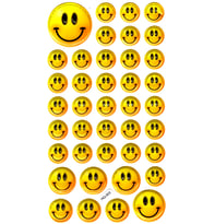 Sticker Kabartmalı Stiker Defter Planlayıcı Etiket (HQ003)-18x10 cm- Sarı Emoji