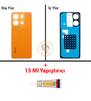 Infinix Note 30 Turuncu Uyumlu Arka Kapak + B7000 Yapıştırıcı Arka Cam Batarya Pil Kapağı Back Cover