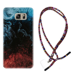 Samsung S7 Edge S20 Fe Plus Ultra S21 S22 Kılıf Boyun Asklı Rasta Silikon Red Blue Black Abstact 1386