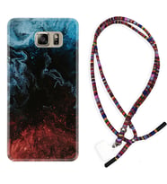 Samsung S7 Edge S20 Fe Plus Ultra S21 S22 Kılıf Boyun Asklı Rasta Silikon Red Blue Black Abstact 1386