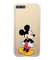 Huawei Y6 2018  Kamera korumalı Kapak Mickey Mouse Tasarımlı  Şeffaf Kılıf