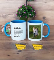 Baba Kupa Bardak Mavi Fotoğraflı Babalar Günü Hediyesi