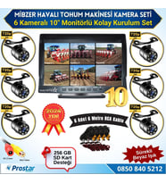 6 Kameralı Mibzer için 10 inç Monitör Altıya Bölen Kayıtlı 256 Gb Sd Kart Destekli (Siyah)