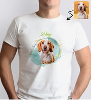 BK Gift Kişiye Özel Evcil Hayvan Tasarımlı Erkek Beyaz Tişört-1, Sevgiliye Hediye, Arkadaşa Hediye, Trend T-Shirt