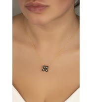 925 Ayar Gümüş Gold Diamond Kolye