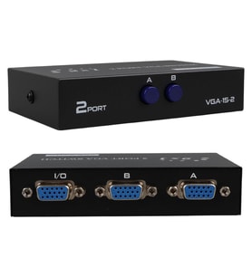 POWERMASTER PM-4263 2 PORT GİRİŞ 1 ÇIKIŞ MANUEL VGA SPLİTTER TOPLAYICI SWİTCH (2 PC 1 EKRAN)