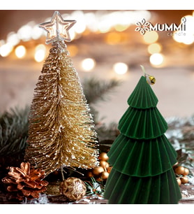 Mummi Candle Doğal Soya Wax Yeşil Yılbaşı Ağacı