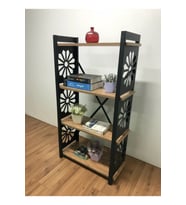 Desenli, Lazer Kesim, Metal, 4'lü Raf,çiçeklik,kitaplık, Dolap