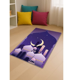 Mor Cami Temalı Unisex Çocuk Seccadesi CS07