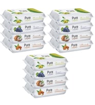Pure Baby Wipes Islak Havlu Mendil 50 Yaprak 12 Li Set (600 Yaprak) (Meyveli)