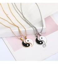 Kişiye Özel 925 Ayar Gümüş Çift Yin Yang Kolye (Gümüş)