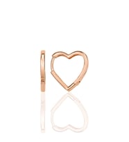 Gümüş rose özel tasarım 16 mm kalp küpe SGTL12283ROSE