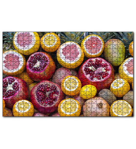 Cakapuzzle Taze Meyveler Nar Portakal Greyfurt Kivi  Puzzle Yapboz MDF (Ahşap) (120 Parça)