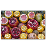 Cakapuzzle Taze Meyveler Nar Portakal Greyfurt Kivi  Puzzle Yapboz MDF (Ahşap) (120 Parça)