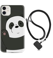 Apple iPhone 11 12 13 Mini Kılıf Boyun Askılı Silikon Hello Panda 1709