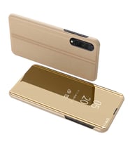 Xiaomi Mi 9 Lite Uyumlu Aynalı Kapaklı Lüx Kılıf (Gold)
