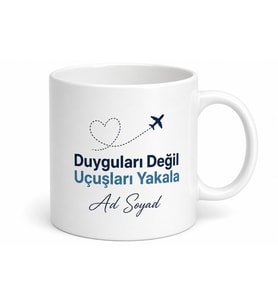 Catch Flights Not Feelings Esprili Kupa Bardak Seyahat Tutkunu Hediye