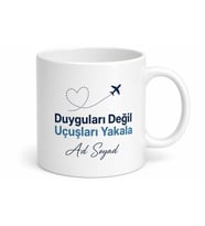 Catch Flights Not Feelings Esprili Kupa Bardak Seyahat Tutkunu Hediye