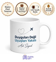 Catch Flights Not Feelings Esprili Kupa Bardak Seyahat Tutkunu Hediye