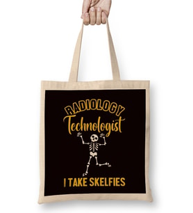 Radiology Technologist Skeleton Rad Tech Radiography Bez Çanta Uzun Saplı