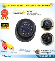 AHD 1080P ve Analog CVBS Pal Dönüştürülebilir Gece Görüşlü Mini Metal Dome Araç Kamerası