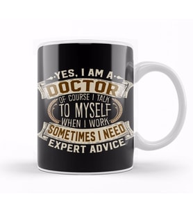 Yes I Am A Doctor Funny Job Phrase Design Kupa Bardak Porselen