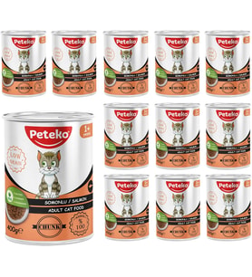 Yetişkin Kedi Somonlu ve Jöleli Konserve Mama 400 Gr x 12 adet